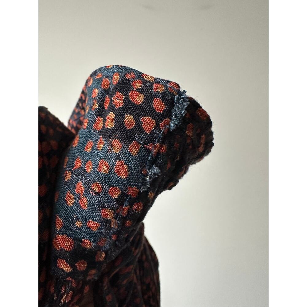 Vintage 90s Carole Little Boho Crinkle Rayon Print Maxi Skirt Festival Medium - Picture 7 of 7